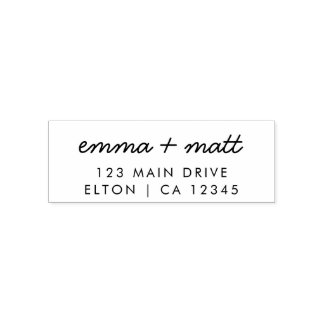 Couple Return Address Modern Minimalist Wedding  Self-inking Stamp