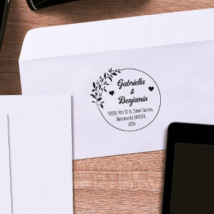 Couple Return Address, Wedding or Family   Rubber Stamp
