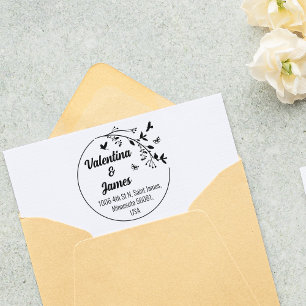 Couple Return Address, Wedding or Family   Rubber Stamp