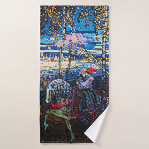 Couple Riding a White Horse, Wassily Kandinsky Bath Towel