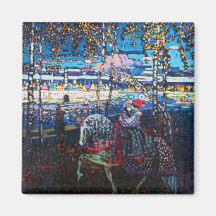 Couple Riding a White Horse, Wassily Kandinsky Magnet