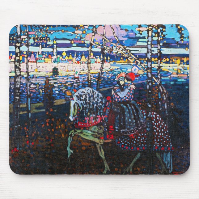 Couple Riding a White Horse, Wassily Kandinsky Mouse Mat (Front)