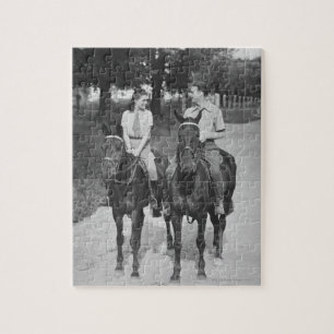 Couple Riding Horses Jigsaw Puzzle