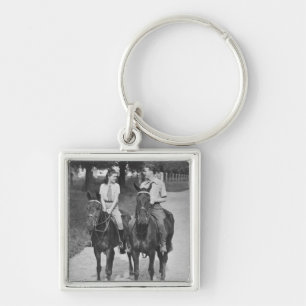 Couple Riding Horses Key Ring