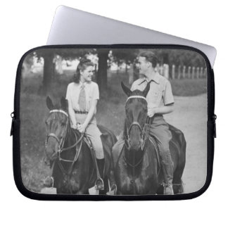 Couple Riding Horses Laptop Sleeve