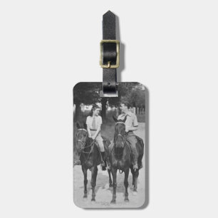 Couple Riding Horses Luggage Tag