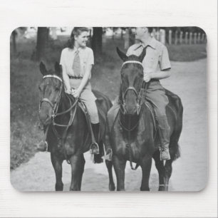 Couple Riding Horses Mouse Mat