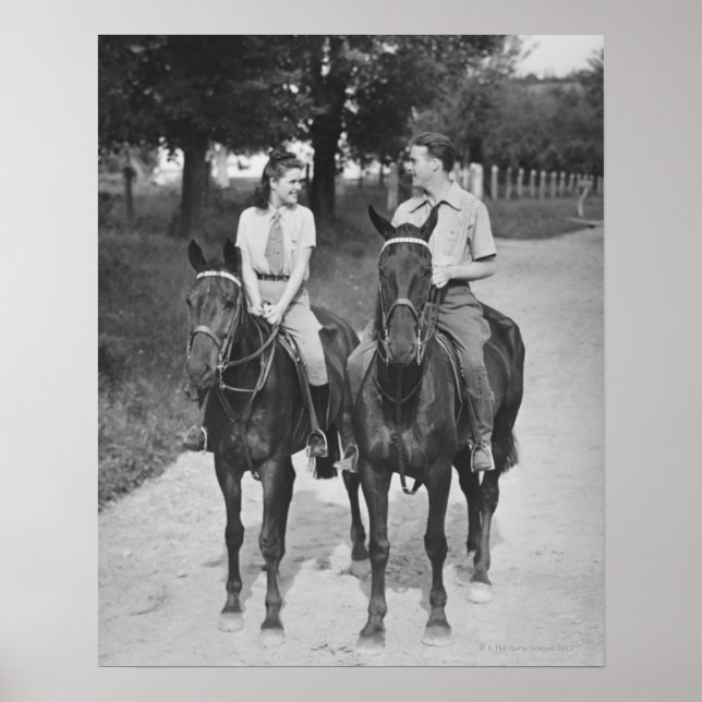 Couple Riding Horses Poster (Front)