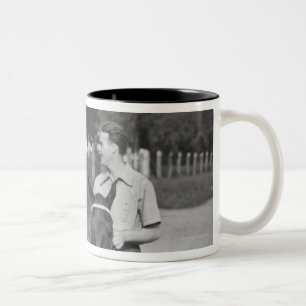Couple Riding Horses Two-Tone Coffee Mug