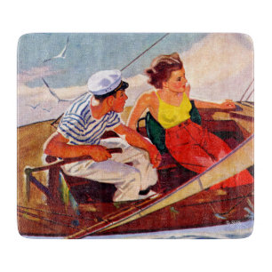 Couple Sailing by R.J. Cavaliere Cutting Board