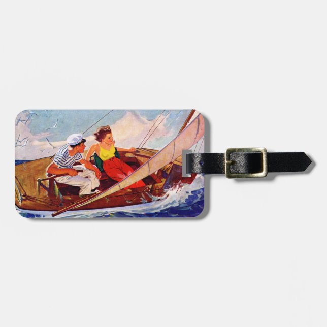 Couple Sailing by R.J. Cavaliere Luggage Tag (Front Horizontal)