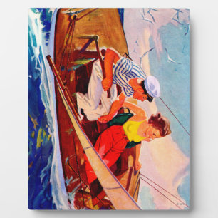 Couple Sailing by R.J. Cavaliere Plaque