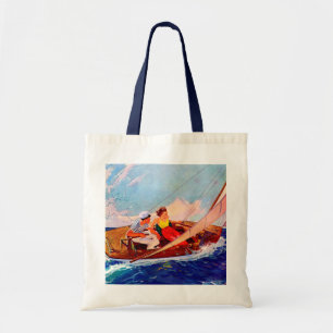 Couple Sailing by R.J. Cavaliere Tote Bag