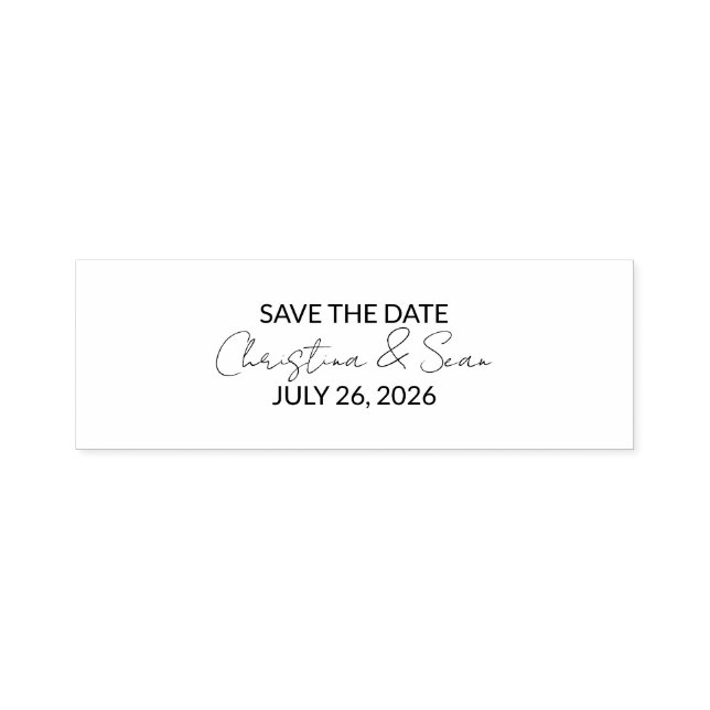 Couple Save the Date Self Inking Rubber Stamp (Design)