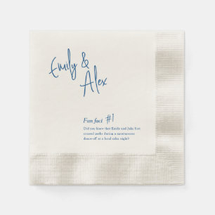 Couple Script Fun Facts Wedding Napkins