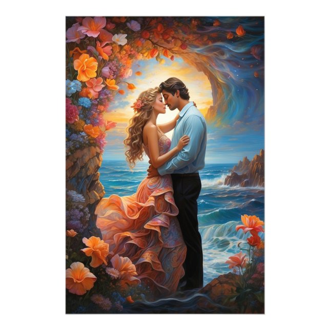 *~* Couple Sea Fantasy Romantic AP51 Sunrise Photo Print (Front)