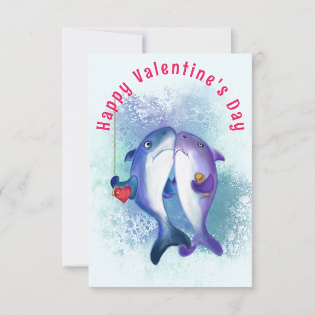 Couple Shark Love Valentine's Day Card - Funny (Front)