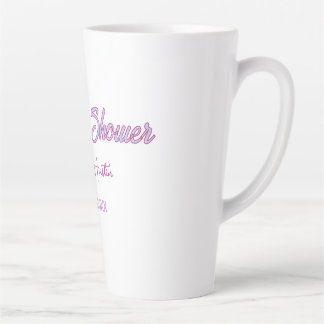 couple shower name date grey trendy simple pink latte mug