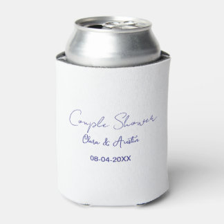 couple shower name date purple trendy simple minim can cooler