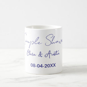 couple shower name date purple trendy simple minim coffee mug