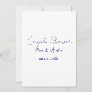 couple shower name date purple trendy simple minim invitation