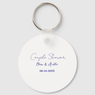 couple shower name date purple trendy simple minim key ring