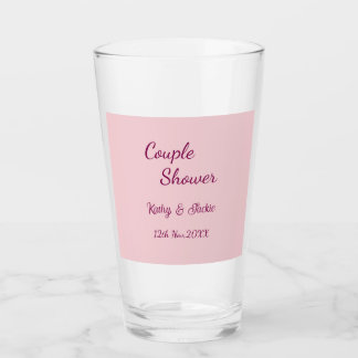 couple shower pink purple pastel wedding name date glass