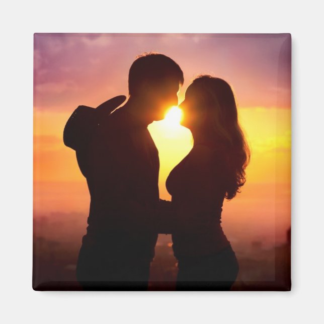 Couple Silhouette At Sunset Magnet (Front)