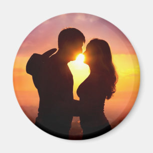 Couple Silhouette At Sunset Magnet
