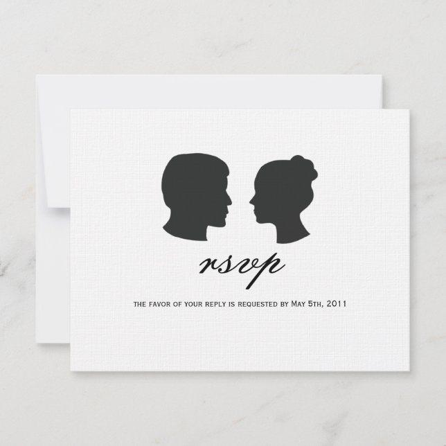 Couple silhouette RSVP Cards (Front)