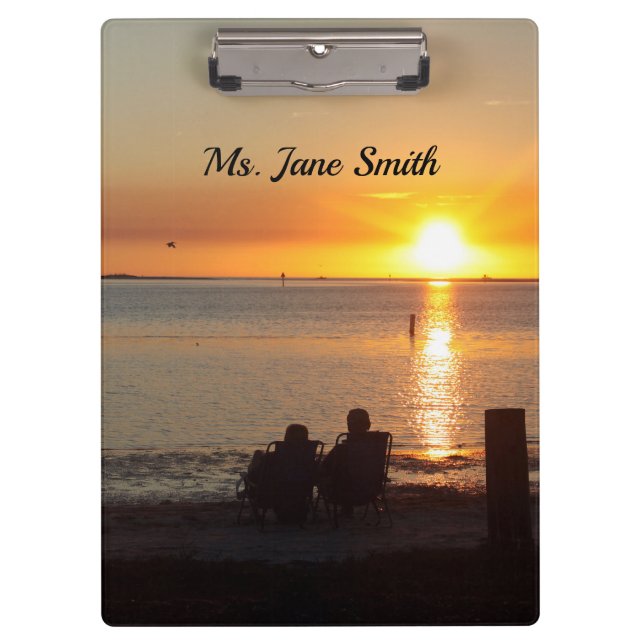 Couple Sitting On Florida Beach Clipboard (Front)