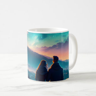 Couple Sitting On The Roof Coffee Mug