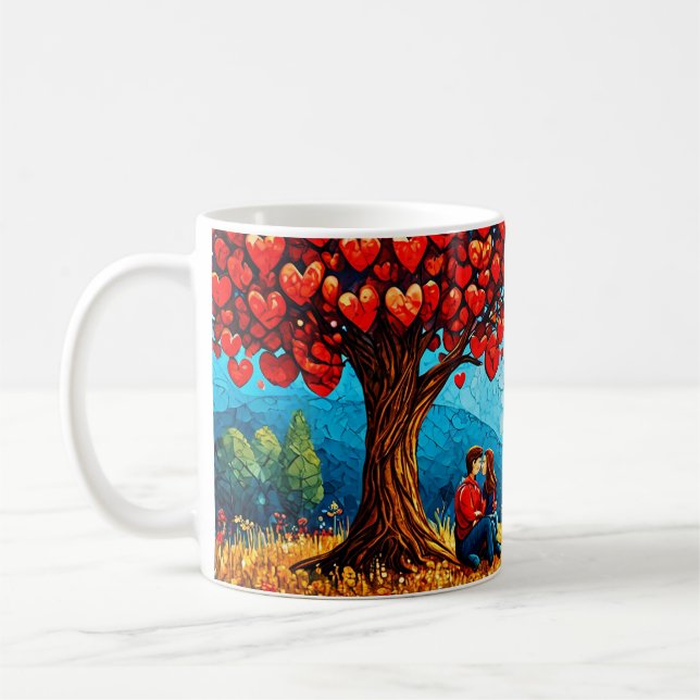 Couple sitting under a tree coffee mug (Left)