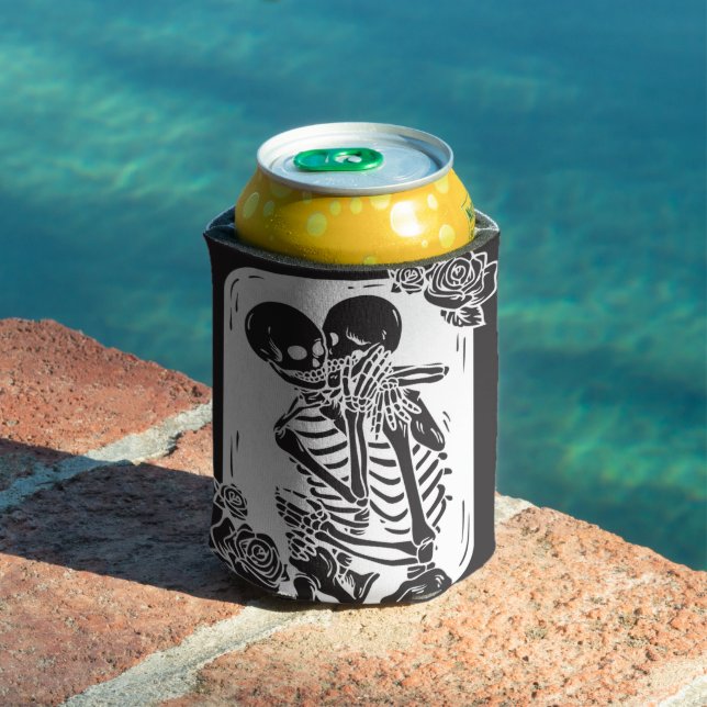 Couple Skeleton on a  Can Cooler (In Situ Pool)