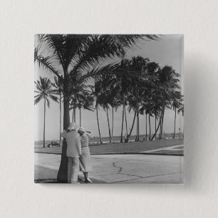Couple Standing Under Tree 15 Cm Square Badge