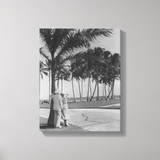 Couple Standing Under Tree Canvas Print
