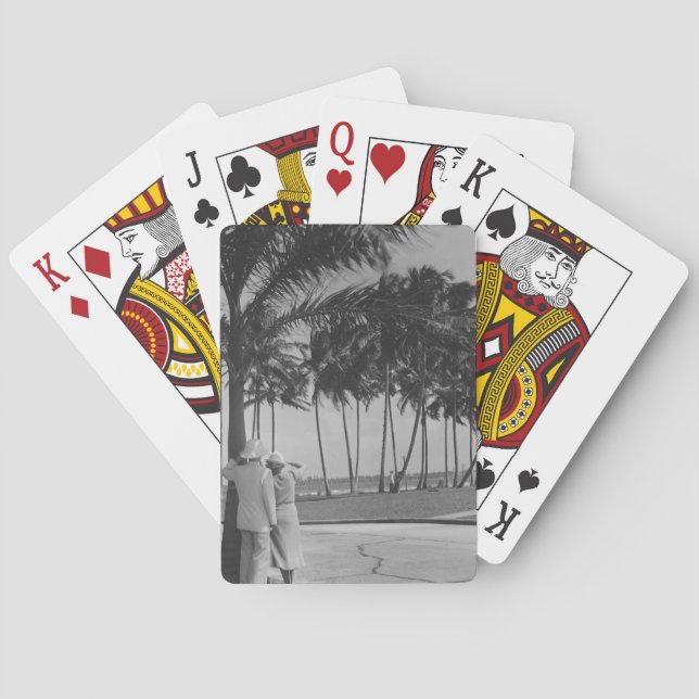 Couple Standing Under Tree Playing Cards (Back)