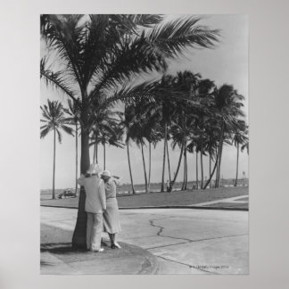 Couple Standing Under Tree Poster