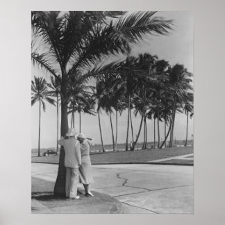 Couple Standing Under Tree Poster