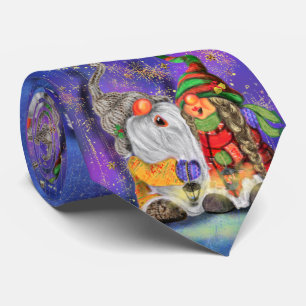 Couple Sweet Gnomes Singing Happy Christmas Song Tie