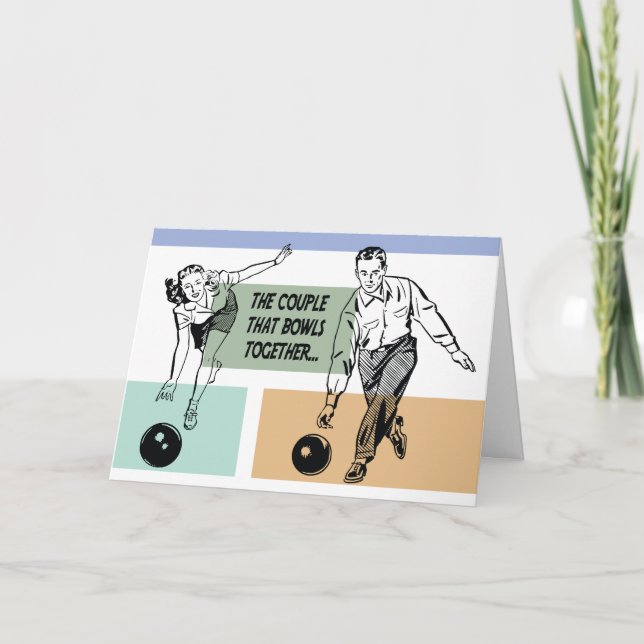 Couple That Bowls Together Funny Bowling Multi-Use Card (Front)