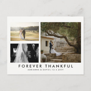 Couple Three Photo Forever Thankful Minimalist Postcard