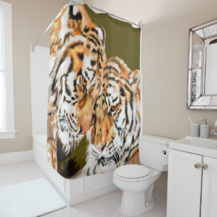 Couple Tiger Shower Curtain