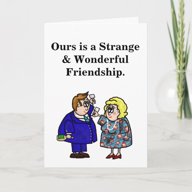 Couple Toasting Their Friendship Greeting Card (Front)