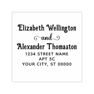 Couple Two Name Fancy “and” #2 Return Address Self-inking Stamp