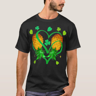 Couple Upside Down Pineapple Heart Shamrock St T-Shirt