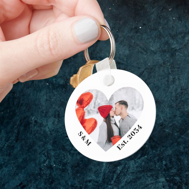 Couple Valentine's Day Personalised Heart Keychain (Couple Personalized Heart Keychain
)