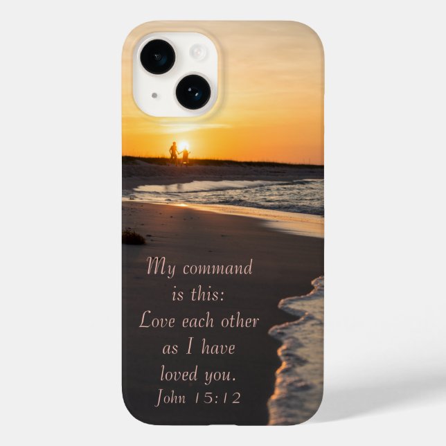 Couple Walking Beach At Sunrise John 15 12 Case-Mate iPhone Case (Back)