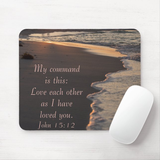 Couple Walking Beach At Sunrise John 15 12 Mouse Mat (With Mouse)