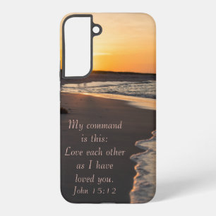 Couple Walking Beach At Sunrise John 15 12 Samsung Galaxy Case